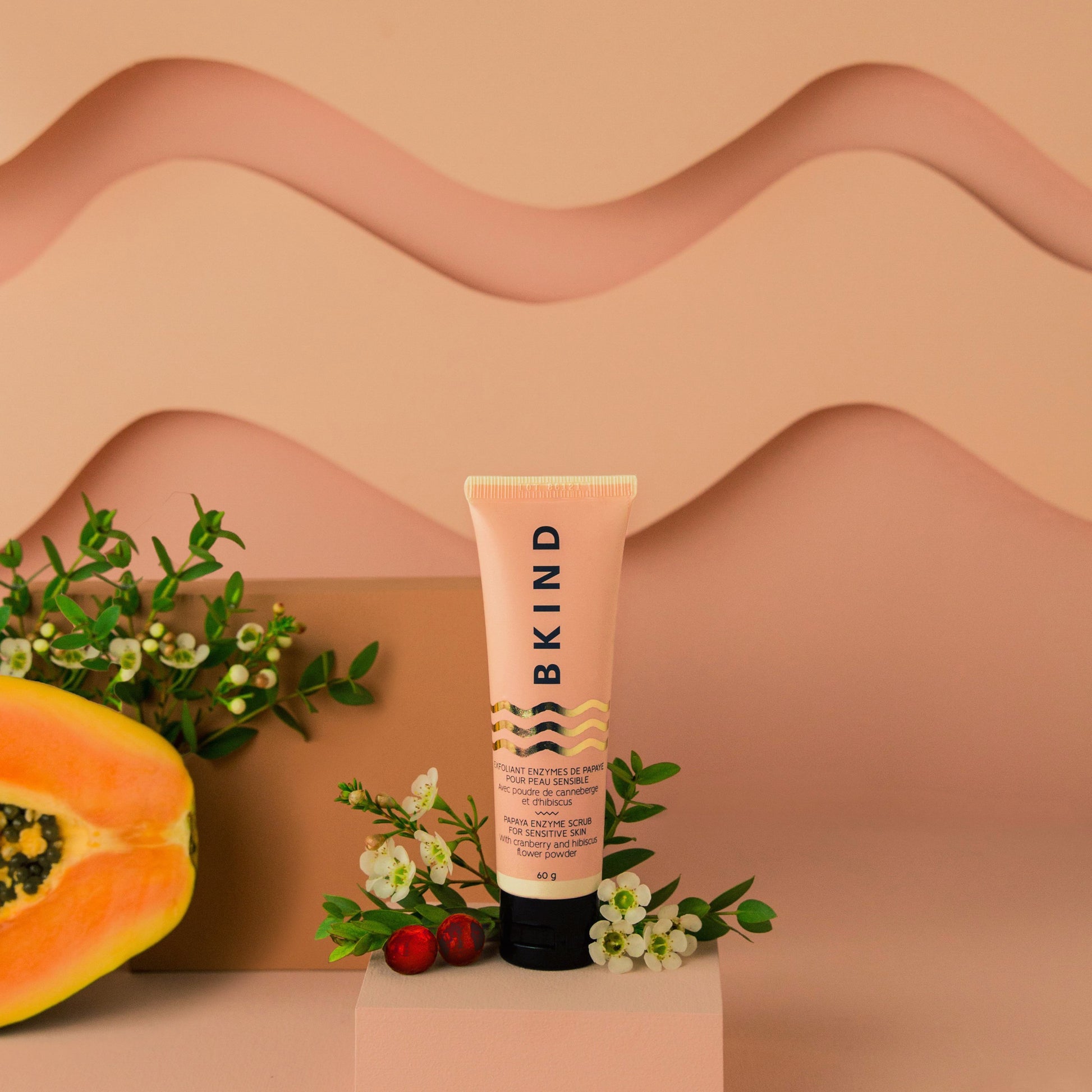 Sensitive skin face scrub - papaya enzyme bkind