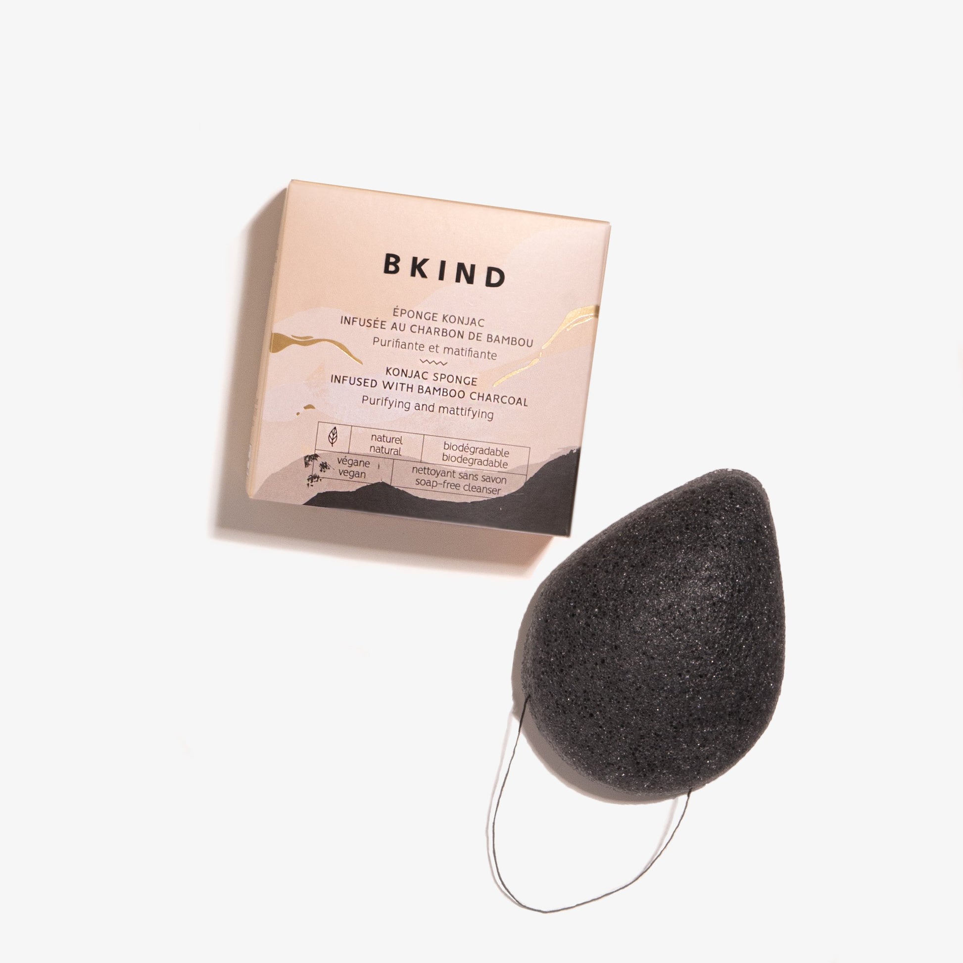 Purifying Konjac Sponge - Bamboo Charcoal bkind